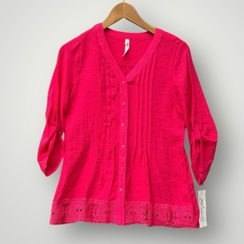 5 for $45 NWT NY Collection Top Blouse Shirt Size SP Pink